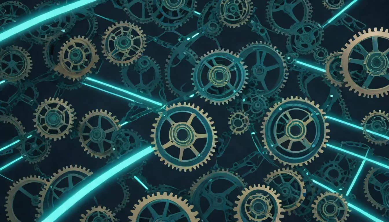 Ecommerce automation workflow with interconnected gears