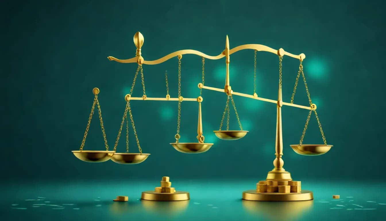 Golden balance scale with coins representing the true cost of selling online